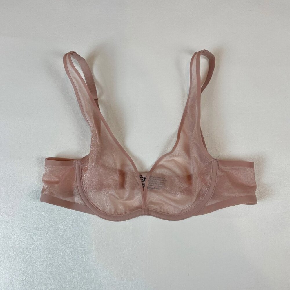 NWOT Soma Bra 32A Sheer Shape Plunge Beige B537